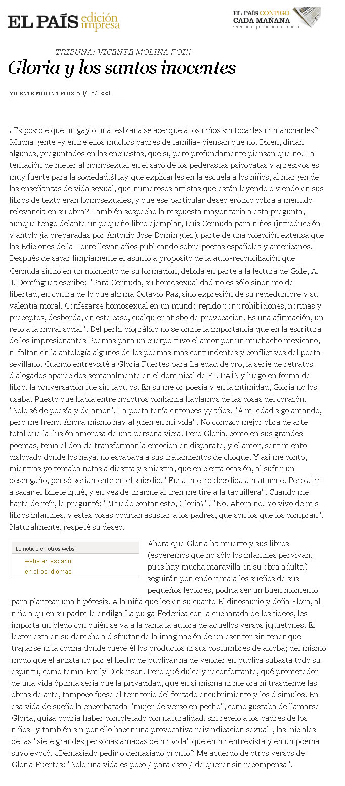 Gloria Fuertes - Escritora, poeta,  lesbiana - Literatura infantil 
