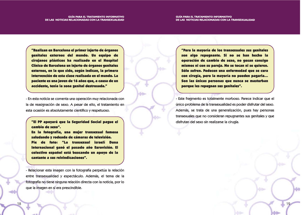 "Guía para el tratamiento informativo de las noticias relacionadas con la transexualidad" - Editado por ATA