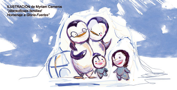 Poesía infantil ilustrada "Maravillosas familias - Homenaje a Gloria Fuertes" de Luisa Guerrero - Escritora - Literatura - Ilustraciones registradas con licencia Creative Commons