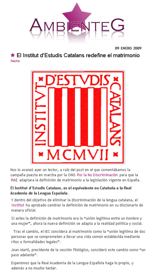 Matrimonio. Campaña de Recogida de firmas. Cambiemos su actual definición