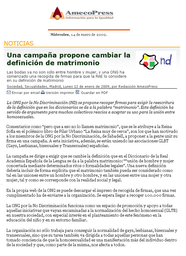 Matrimonio. Cambiemos su definición