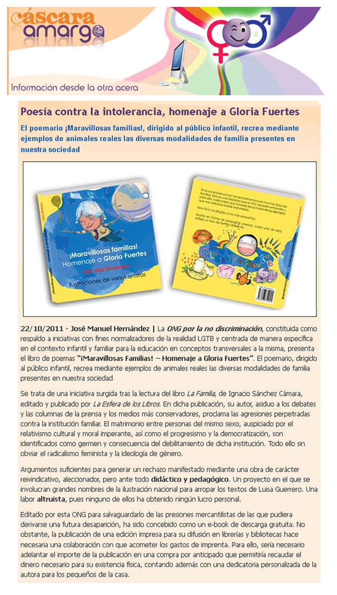 "¡Maravillosas familias! - Homenaje a Gloria Fuertes" de Luisa Guerrero - Poesía infantil