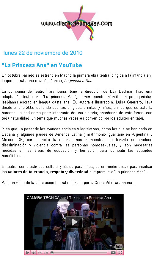 "La princesa Ana" en YouTube
