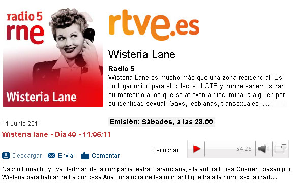 rtve - Radio 5 - Entrevista a la Compañía Tarambana y Luisa Guerrero - La princesa Ana