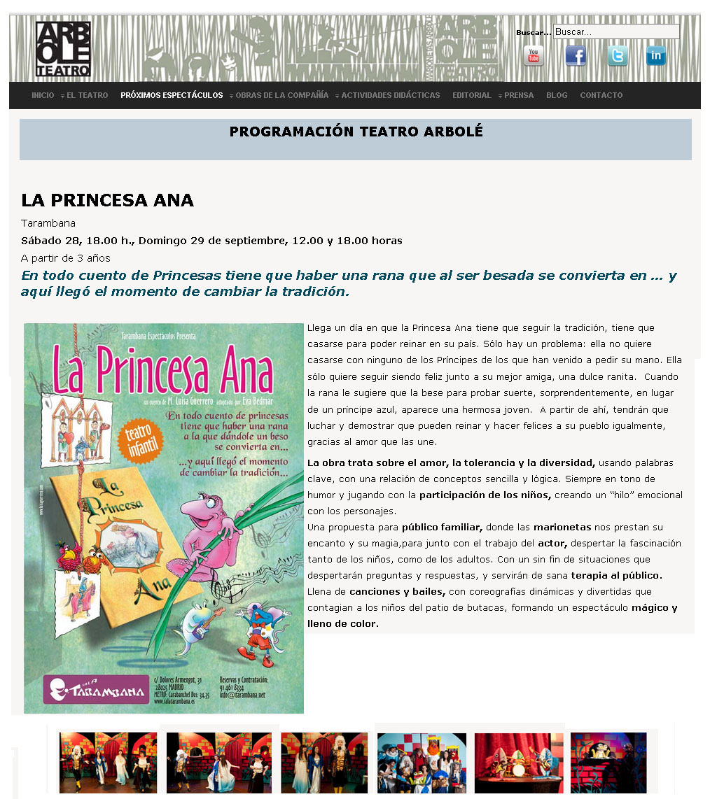 La princesa Ana - Zaragoza - Teatro Arbolé