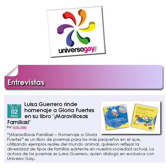 ONG POR LA NO DISCRIMINACION - Entrevista a Luisa Guerrero, autora del libro de poesías "Maravillosas familias - Homenaje a Gloria Fuertes"